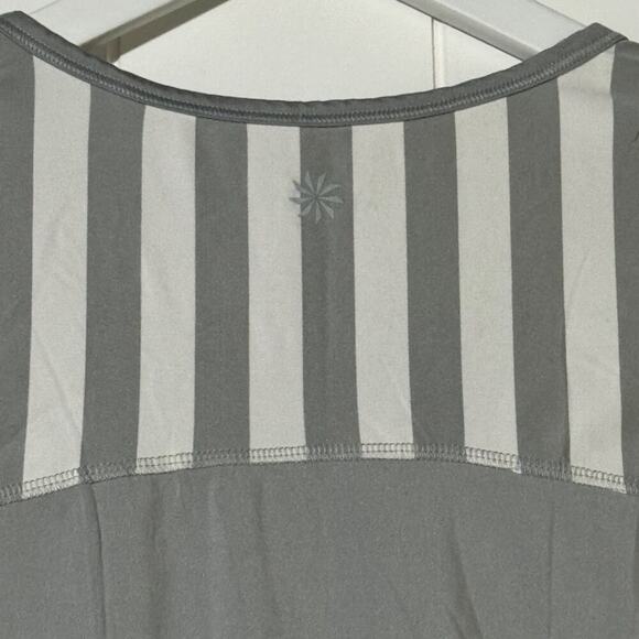 ATHLETA Chi Muscle Athletic Striped Gray/White Women'sTank Size Small - Picture 4 of 8
